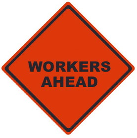 NMC RUR9 Reflective Roll-Up Workers Ahead Sign