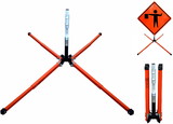NMC RUSTAND Springless Stand, Roll Up Signs, Steel Legs, METAL, 24