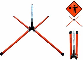NMC RUSTAND Springless Stand, Roll Up Signs, Steel Legs, METAL, 24" x 7.5"