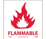 NMC S12LBL Flammable Label, Adhesive Backed Vinyl, 4