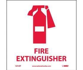 NMC S21LBL Fire Extinguisher Label, Adhesive Backed Vinyl, 4" x 4"