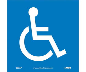NMC S23AP Blank (Handicapped Symbol Only), Adhesive Backed Vinyl, 4" x 4"