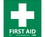 NMC 7" X 7" Vinyl Safety Identification Sign, First Aid, Price/each