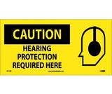 NMC SA118 Caution Hearing Protection Required Here Sign