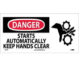 NMC SA157 Danger Starts Automatically Keep Hands Clear Sign