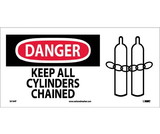 NMC SA164 Danger Keep All Cylinders Chained Sign