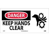 NMC SA197 Danger Keep Hands Clear Sign