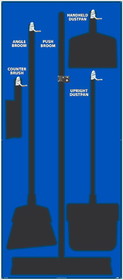 NMC SB101 Janitorial Shadow Board, Blue/Black