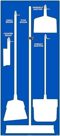 NMC SB102 Janitorial Shadow Board, Blue/White