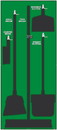 NMC SB103 Janitorial Shadow Board, Green/Black