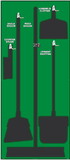NMC SB103 Janitorial Shadow Board, Green/Black