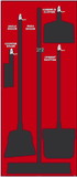 NMC SB105 Janitorial Shadow Board, Red/Black