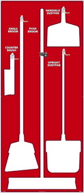 NMC SB106 Janitorial Shadow Board, Red/White