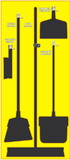 NMC SB107 Janitorial Shadow Board, Yellow/Black