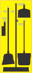 NMC SB107 Janitorial Shadow Board, Yellow/Black