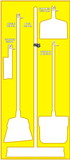 NMC SB108 Janitorial Shadow Board, Yellow/White