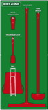 NMC SB118 Wet Zone Shadow Board, Green/Red