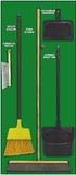 NMC SBK103 Janitorial Shadow Board Combo Kit, Green/Black