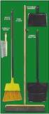 NMC SBK104 Janitorial Shadow Board Combo Kit, Green/White