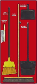 NMC SBK105 Janitorial Shadow Board Combo Kit, Red/Black
