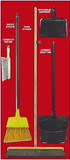 NMC SBK106 Janitorial Shadow Board Combo Kit, Red/White