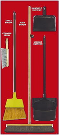 NMC SBK106 Janitorial Shadow Board Combo Kit, Red/White