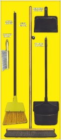 NMC SBK107 Janitorial Shadow Board Combo Kit, Yellow/Black