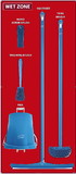 NMC SBK109 Wet Zone Shadow Board Combo Kit, Red/White