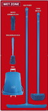 NMC SBK111 Wet Zone Shadow Board Combo Kit, Red/Blue