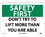 NMC 10" X 14" Vinyl Safety Identification Sign, Don'T Try To Lift More Than.., Price/each