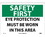 NMC 10" X 14" Vinyl Safety Identification Sign, Eye Protection Must Be Worn.., Price/each