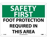 NMC SF163 Safety First Foot Protection Required In This Area Sign
