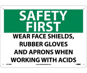 NMC SF178 Safety First Wear Ppe When Working With Acids Sign