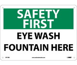 NMC SF17 Safety First Eye Wash Fountain Here Sign