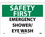 NMC 7" X 10" Plastic Safety Identification Sign, Emergency Shower/Eye Wash