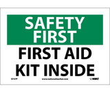 NMC SF47 Safety First Aid Kit Inside Sign