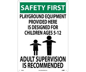 NMC SF60 Safety First Adult Supervision Sign, Standard Aluminum, 20" x 14"