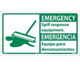 NMC SFA2 Emergency Spill Response Equipment Sign - Bilingual