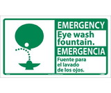 NMC SFA5 Emergency Eye Wash Fountain Sign - Bilingual