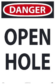 NMC SFS106 Danger Open Hole Sign