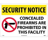 NMC SN12 Security Notice Concealed Firearms Are Prohibited Sign