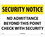 NMC 14" X 20" Plastic Safety Identification Sign, No Admittance Beyond This Point Che..., Price/each