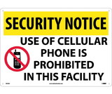 NMC SN19 Security Notice Use Of Cellular Phone Is Prohibited Sign