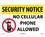 NMC 14" X 20" Plastic Safety Identification Sign, No Cellular Phones Allowed, Price/each