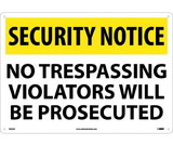 NMC SN23 Security Notice No Trespassing Sign