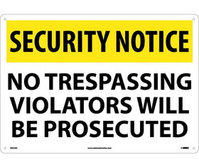 NMC SN23 Security Notice No Trespassing Sign