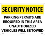 NMC SN24 Security Notice Permits Are Required In This Area Sign