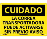 NMC SPC130 Caution Equipment Safety Sign - Spanish