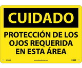 NMC SPC26 Caution Eye Protection Required Sign - Spanish