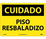 NMC SPC366 Caution Slippery Floor Sign - Spanish